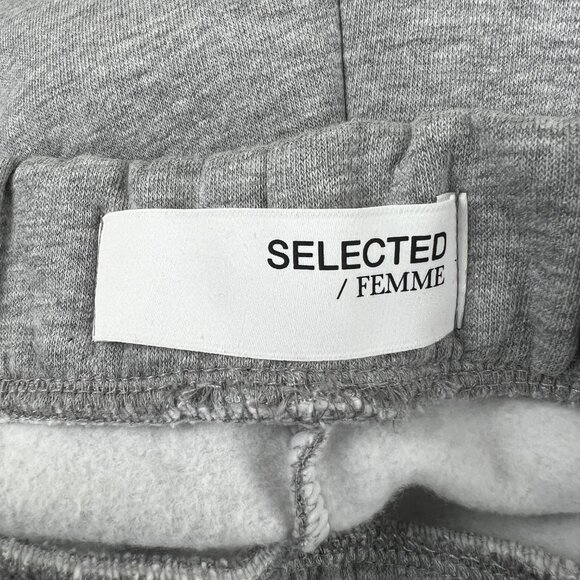 New Selected Femme Wide Leg Sweatpants Fleece Cozy Slouchy Oversized Loose Long - Picture 8 of 14